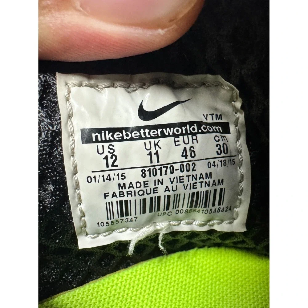 Nike Air Max 90 Ultra BR Plus 810170-002 Men 12 Sneaker Black Volt Running Shoes
